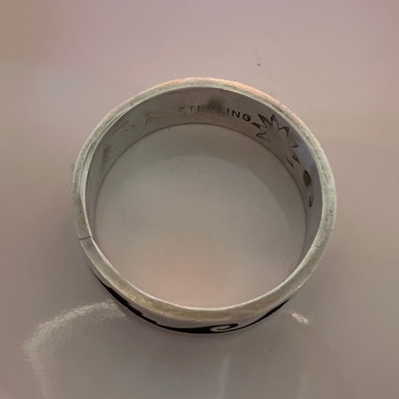 Hopi Native American Guy Josytewa Signed Overlay Sterling Silver Ring Men Unisex - Picture 8 of 10